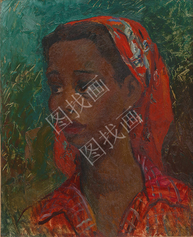 近现代 潘玉良 黑女像 30x40cm